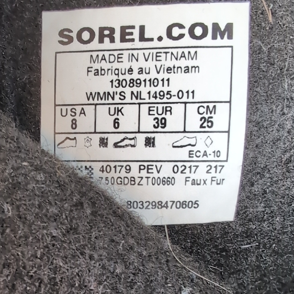 Sorel Black Waterproof Lace-Up Boots Women Size 8 - Picture 9 of 9